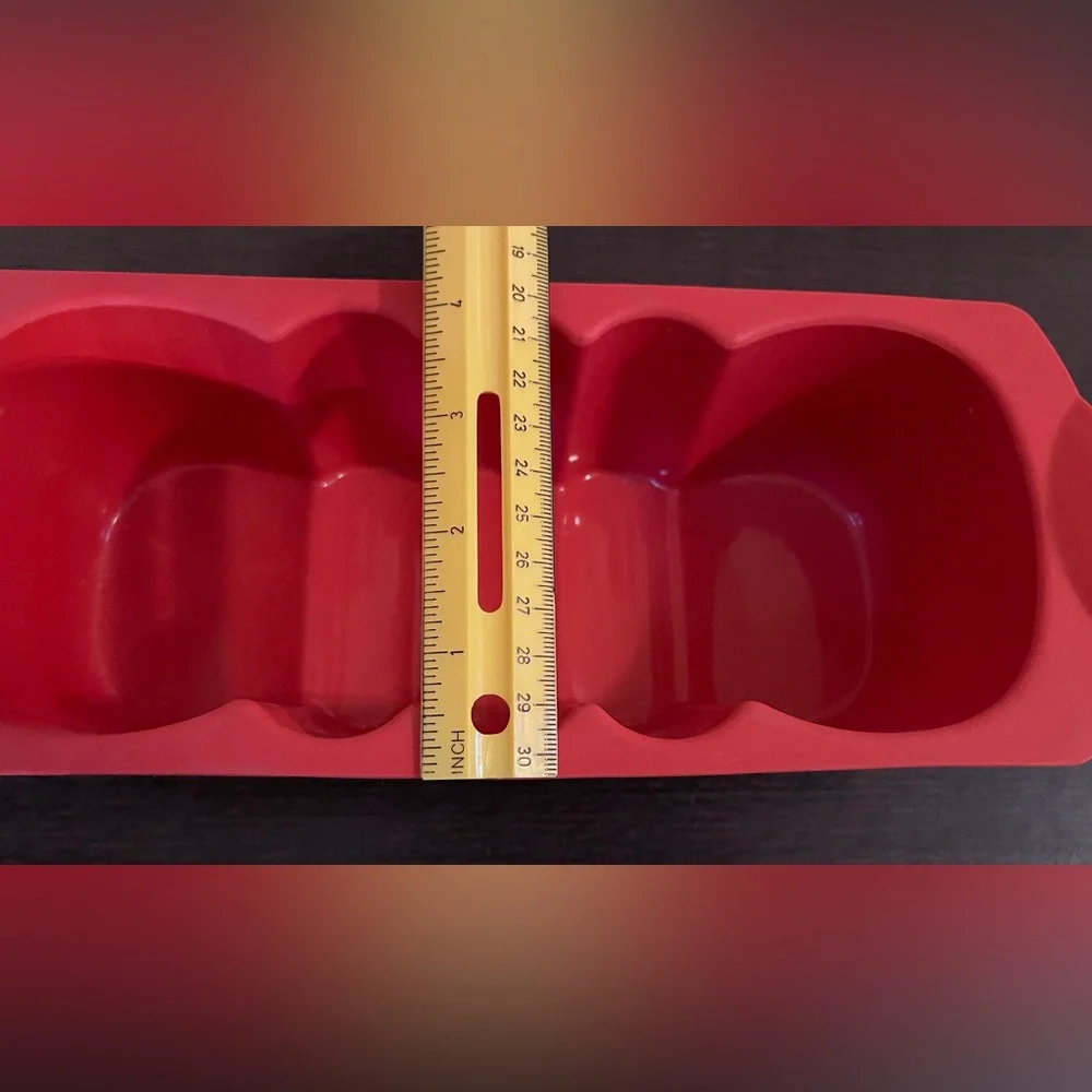 2 Tupperware Red Silicone Magic Baking Forms & Information/Care/Recipe Booklet